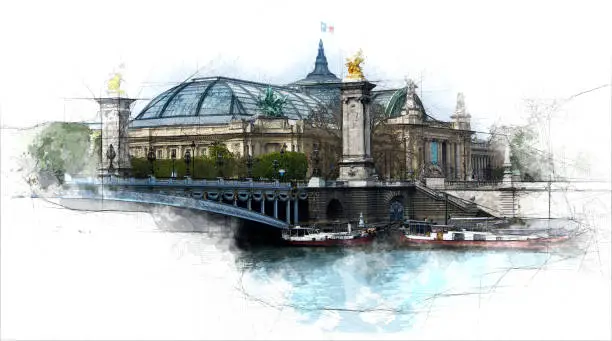 Photo of Grand Palais from Alexander the third bridge