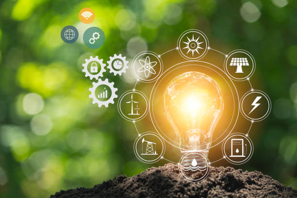 istock Light bulbs with glowing one. technology and creativity concept with light bulbs and copy space for insert text 1149569257