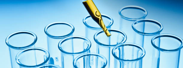 istock Medical test tube laboratory experiment panoramic 1149569970