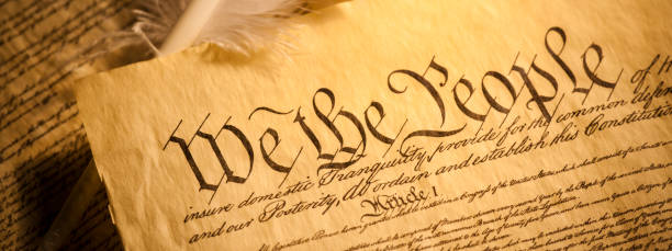 usa: pergament der us-verfassung panorama - constitution us constitution quill pen history stock-fotos und bilder