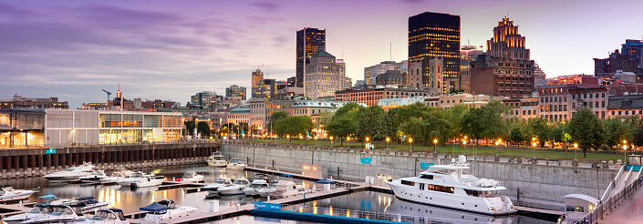 Downtown city skyline in summer, Montreal, Quebec, Canada