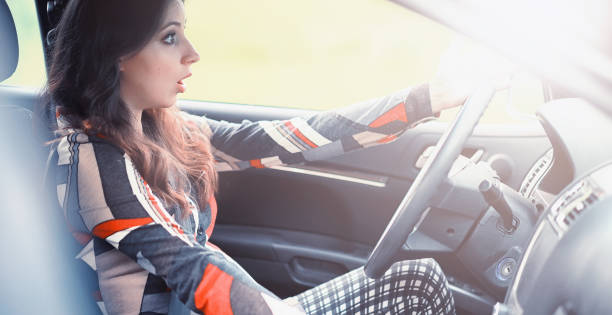 istock Girl driving a car bad emotions 1149573441