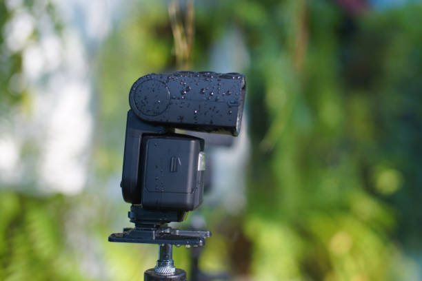 istock The flash on the stand is placed in the rain. 1149573504