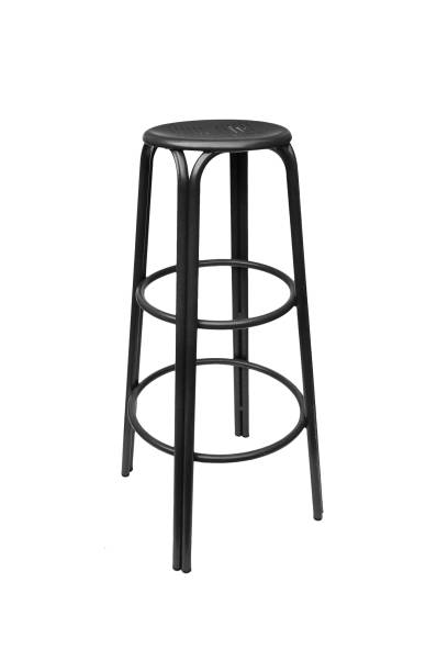 taburete alto negro - bar stool chair cafe fotografías e imágenes de stock