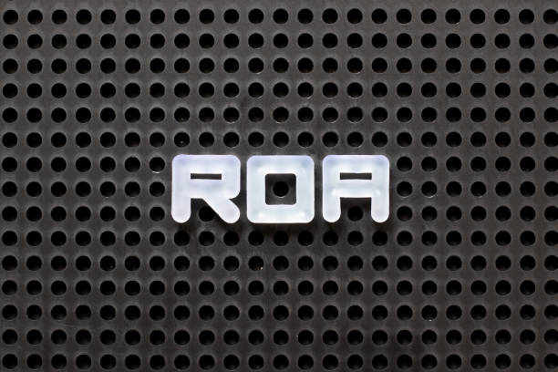 istock Black color pegboard with white letter in word ROA (Abbbreviation of Return on assets) 1149579787