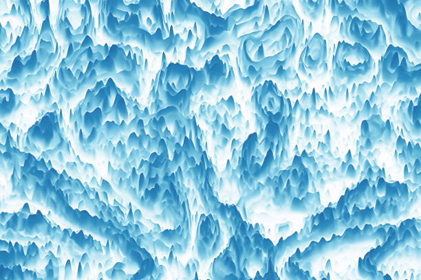 illusion d’optique abstrait. icicles-montagnes, stalactite-stalagmite. misty snow mountain fond bleu blanc pastel teal ombre hiver gel motif - iceberg antarctica glacier melting photos et images de collection