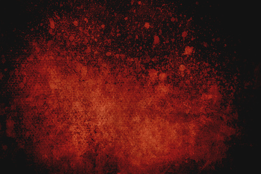 Salpicaduras de color rojo oscuro en la canvastextura, fondo abstracto conceptual photo