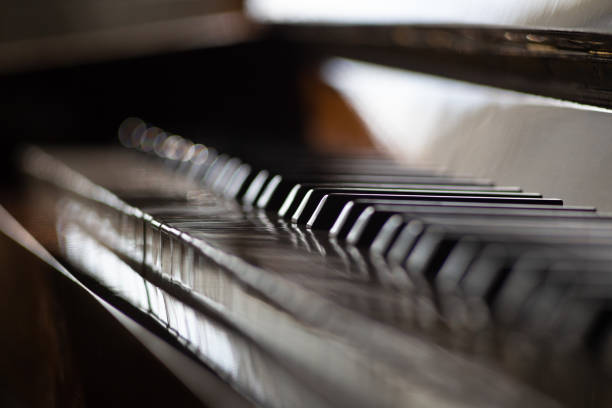 istock Abstract dark music background with piano keyboard 1149584213