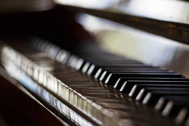 istock Abstract dark music background with piano keyboard 1149584225