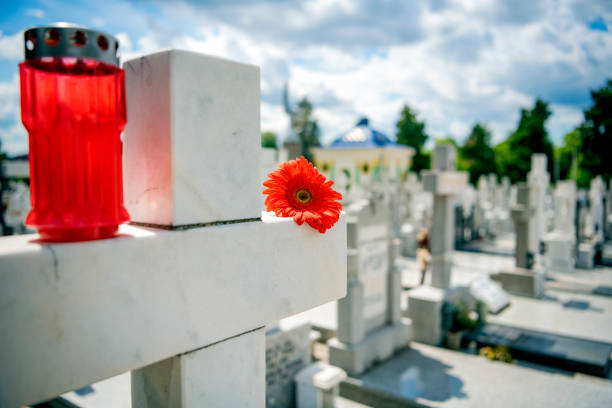 istock Flower on memorial stone close up 1149588576
