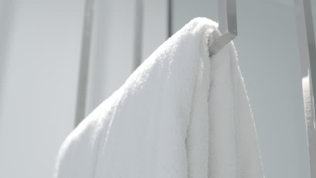 White clean Towel in a bathroom