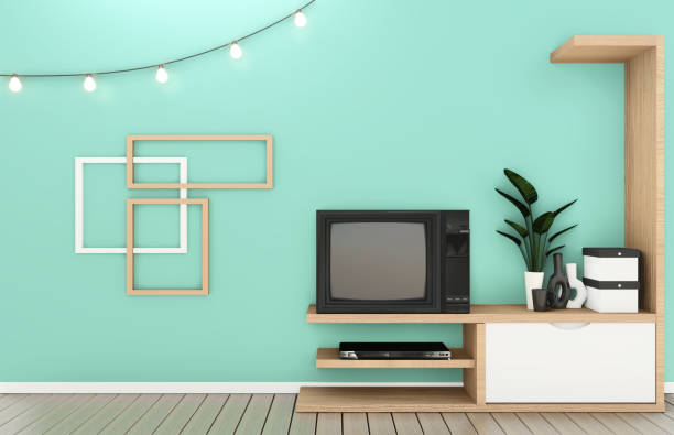 istock mock up Tv cabinet in modern empty room Japanese - zen style,minimal designs. 3D rendering 1149590647