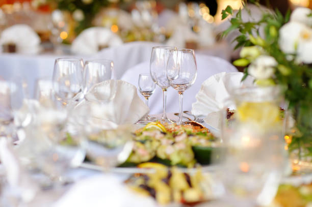 istock Beautiful table set for some festive event or wedding reception 1149591054