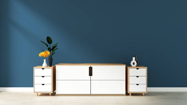 istock cabinet in modern empty room Japanese style,minimal designs. 3D rendering 1149593414