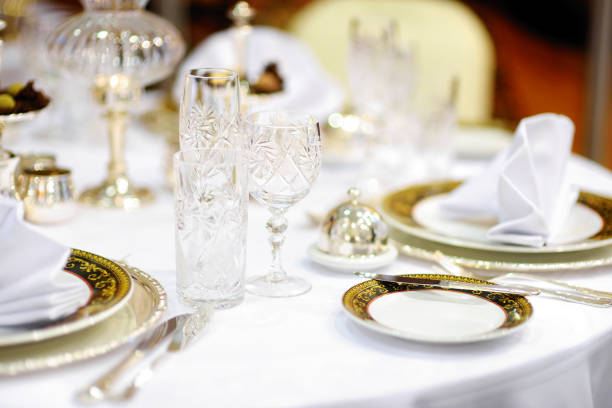istock Beautiful table set for some festive event or wedding reception 1149594799