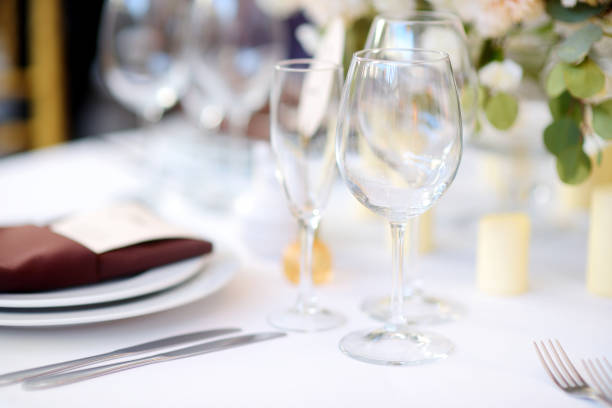 istock Beautiful table set for some festive event or wedding reception 1149594801