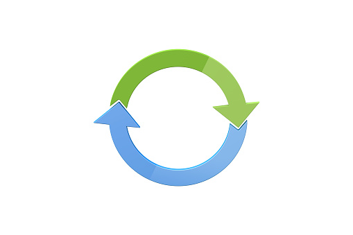 Illustration of circle chart infographic element arrows or recycle icon for your reports and presentations.