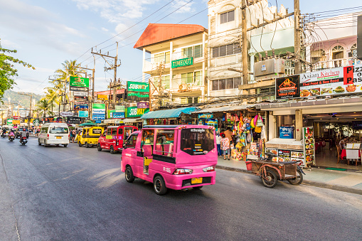 Blurred motion of traffic  in Bangkok