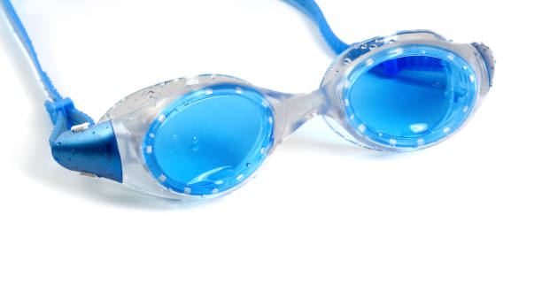 istock Blue goggles for swimming with water drops 1149608110