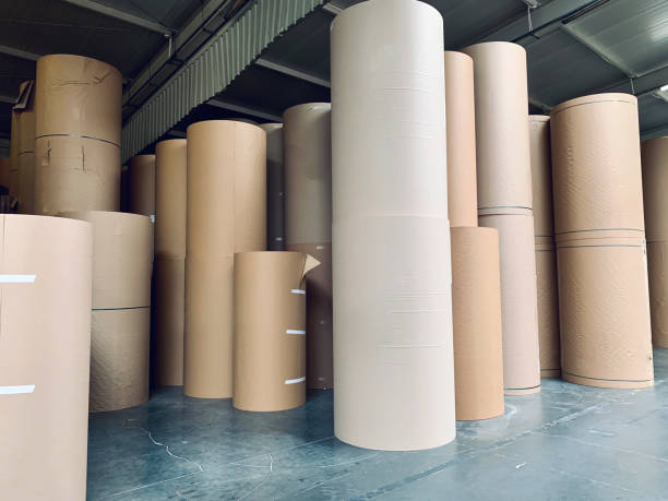 istock Spools of paper in the generic corrugated board plant 1149608813