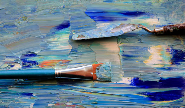 istock Closeup of brush and palette. 1149611433