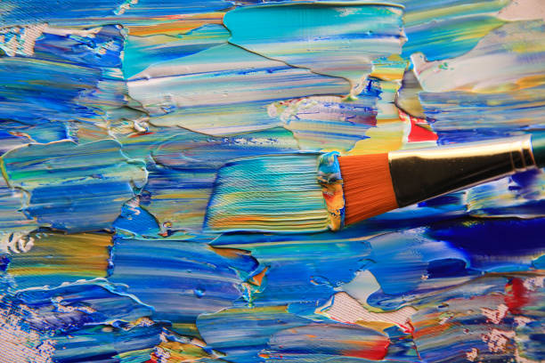 Closeup of brush and palette.