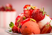 Strawberry Ice Cream Plate
