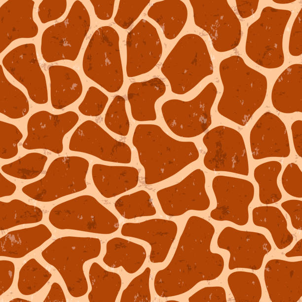 żyrafa wydrukować zwierzę bez szwu wzór sztuki - giraffe pattern africa animal stock illustrations