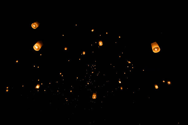 istock Loi Krathong and Yi Peng released paper lanterns on the sky during night in Chiang Mai, northern Thailand 1149622604