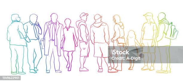 People Of All Kinds Rainbow Stock Illustration - Download Image Now - Business, Family, Mother