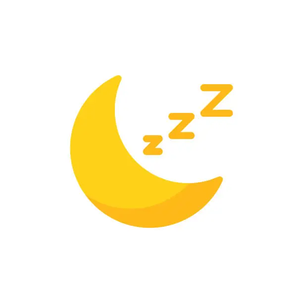 Vector illustration of Moon, Sleep Flat Icon. Pixel Perfect. For Mobile and Web.