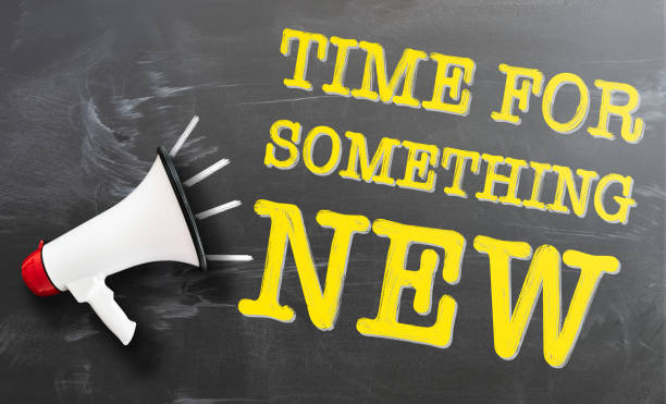 istock text TIME FOR SOMETHING NEW on chalkboard with bullhorn 1149624434