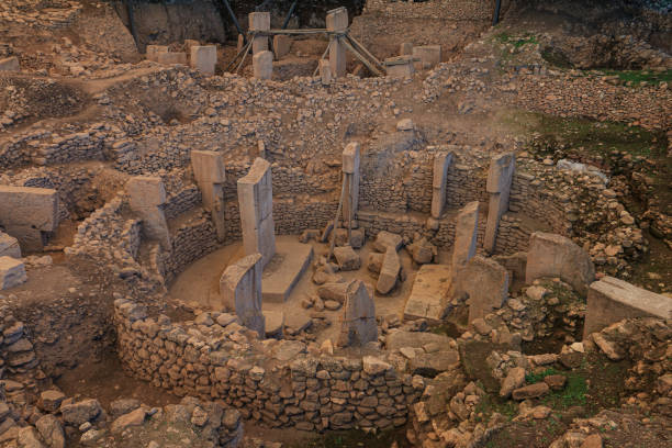 gobeklitepe 考古学遺跡シャンルウルファ/トルコ。(gobeklitepe は世界最古の寺院である。gobekli ・テペはユネスコの世界遺産に登録されています。 - ジェミラ遺跡 ストックフォトと画像