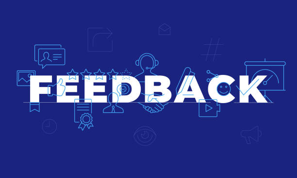 istock Feedback word concept Employee engagement. Customer satisfaction. Isolated lettering typography idea with line icons. Review and advices Vector illustration banner 1149629542