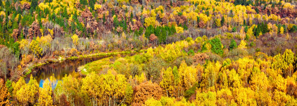 istock Picturesque panoramic autumn landscape. Sigulda, Latvia 1149632119