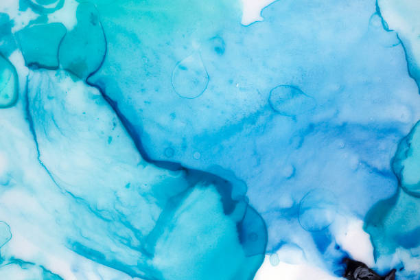 istock Abstract watercolor gradient background in blue color. Beautiful inspirational backdrop for creative design, wallpaper, banner, card, poster, invitation. Hand drawn watercolour ink drawing on white. 1149633236