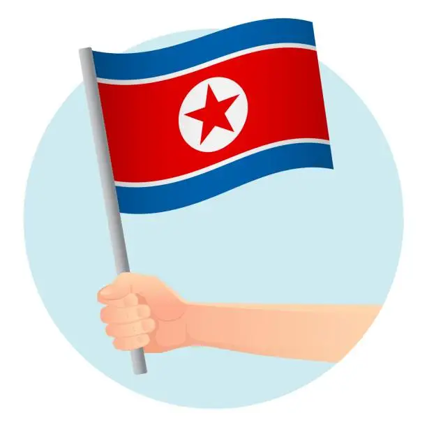 Vector illustration of flag in hand