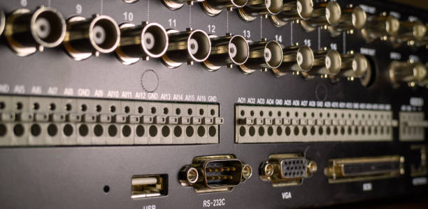 istock Modern security systems. DVR, rear view. BNC connectors for connecting video cameras 1149659902