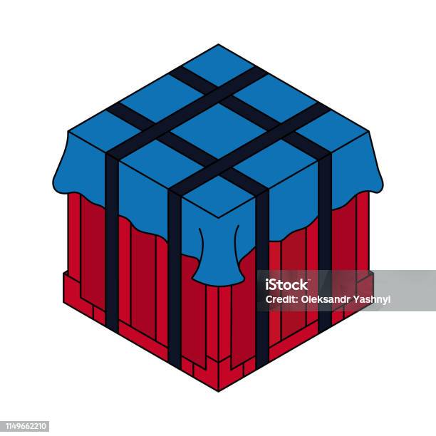 Air Drop Box From The Game Playerunknowns Battlegrounds Pubg Isometric Container Battle Royal Concept Clean And Modern Vector Illustration For Design Web Stock Illustration - Download Image Now