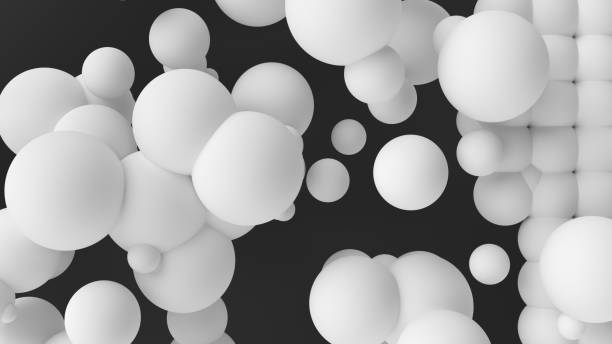 istock Abstract background white spheres with dynamic 3d spheres. 3d illustration, 3d rendering. 1149662836