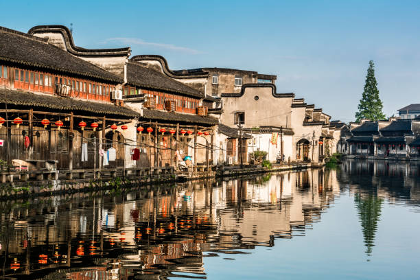 istock Ancient folk houses along river, Nanxun ancient town, China 1149663106