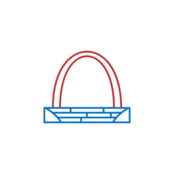 USA, gateway arch icon. Element of USA culture icon. Thin line icon for website design and development, app development. Premium icon USA, gateway arch icon. Element of USA culture icon. Thin line icon for website design and development, app development. Premium icon on white background gateway arch st louis stock illustrations