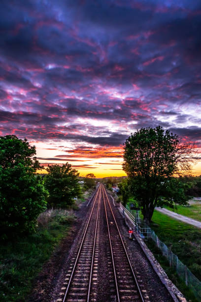 Northumberland, Railway Line, UK, Northumberland, Dramatic Sky