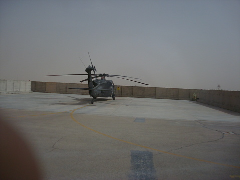 16 April 2008, Al Asad Airbase, Al Anbar Province, Iraq. Blackhawk Dustoff unit stationed for Evac.