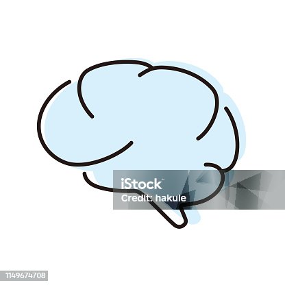 istock human organ brain flat icon, vector illustration 1149674708