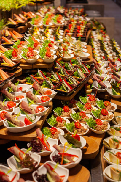 istock various canapes,appetizer on brunch buffet and events 1149674734