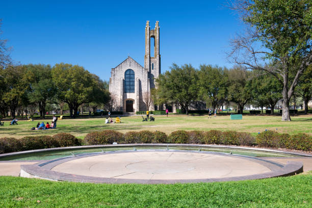 Georgetown, USA - March 13, 2019. Campus view of Southwestern University in early Spring. Southwestern University is a private liberal arts university located in Georgetown, Texas. Founded in 1840, it is the oldest education institute in the state of Texas.