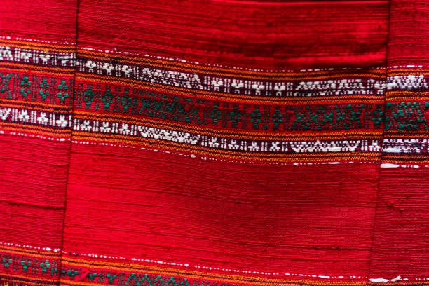 istock Old fabric, hand-woven fabric, handicraft made from silk thread And the pattern is unique to Thai people and Laos in the northeast, Thailand, Southeast Asia 1149681434
