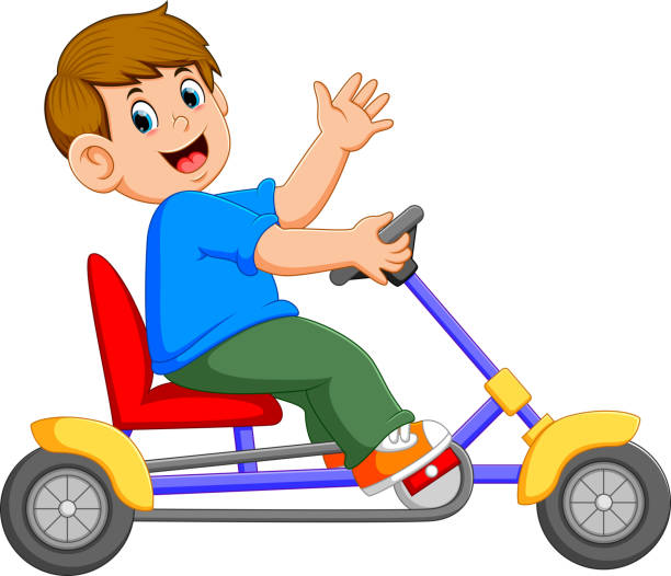 istock the boy is sitting and riding on the tricycle 1149682132