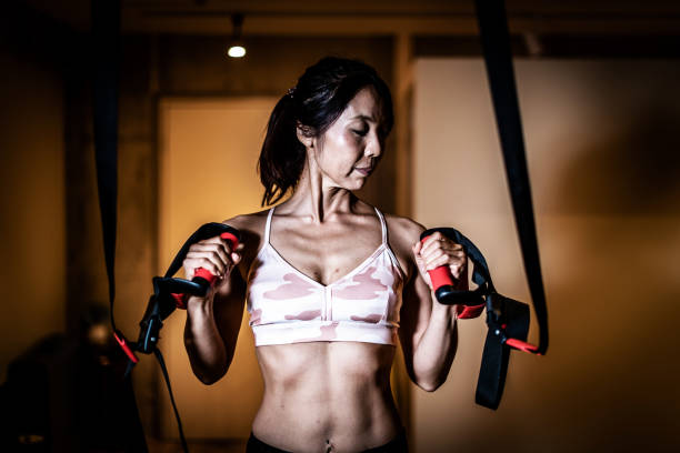 istock Japanese women doing training at the gym 1149686716